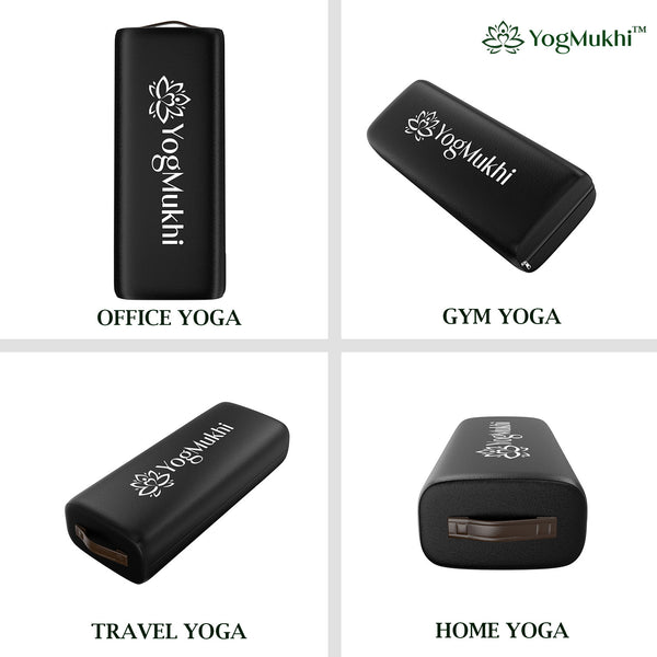 Yogmukhi Premium Yoga Bolster Black - Elevate Your Practice