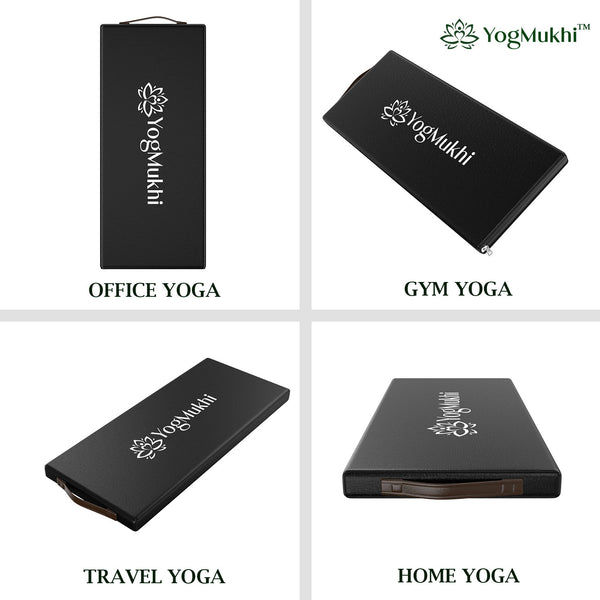 YogMukhi Premium 25mm Yoga Cushion Pad (Black)